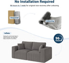 Modular Loveseat Couch Cloud Couches for Living Room - 79" Boneless Sofa - No Assembly Required, Cozy Corduroy Convertible Full Sponge Compression Sofas for House, Apartment(Grey)