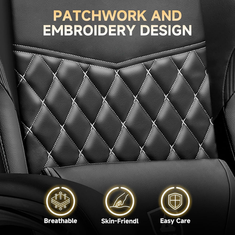 GTPLAYER Gaming Chair, High Back Leather Computer Gaming Chair with Footrest,...