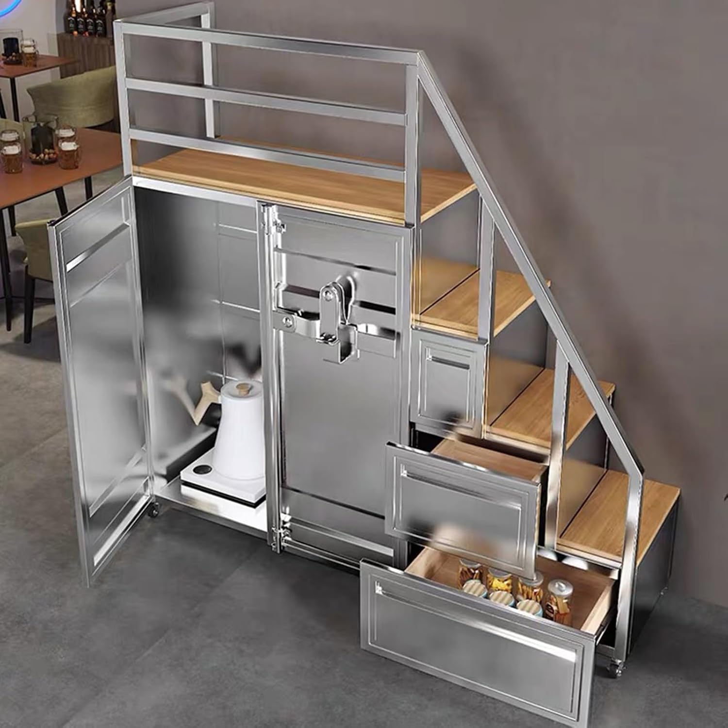 Bookshelf Room Divider, Ladder Cube Storage Bookcase Cubical Shelves | Wooden L-Shaped, Storage Organizer Bookshelf Room Divider Reversible Organizer For Home & Office(White)