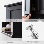 Black Bathroom Wall Cabinet 23x29 inch Wooden Bathroom Medicine Cabinet with 2 Doors and Adjustable Shelf, Wall Mounted Cabinet Over Toilet Storage Cabinet