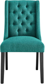 Modway Baronet Button-Tufted Fabric Parsons Dining Chair in Teal
