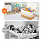 Mayniu Large Toy Box Chest with Divider, Sturdy Toy Storage Bin Organizer Baskets with Lid for Kids, Boys, Girls, Nursery, Living Room, Bedroom, Playroom, Closet, 25"x13" x16"(Gradient Brown)