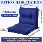 Geetery Outdoor Chair Cushions Set of 4 for Patio Lawn Furniture Wicker Rocking Dining Chairs 42x21x4 Inch High Back Seat Pads Replacement with Ties Weather-Resistant Fade-Resistant Indoor(Navy Blue)