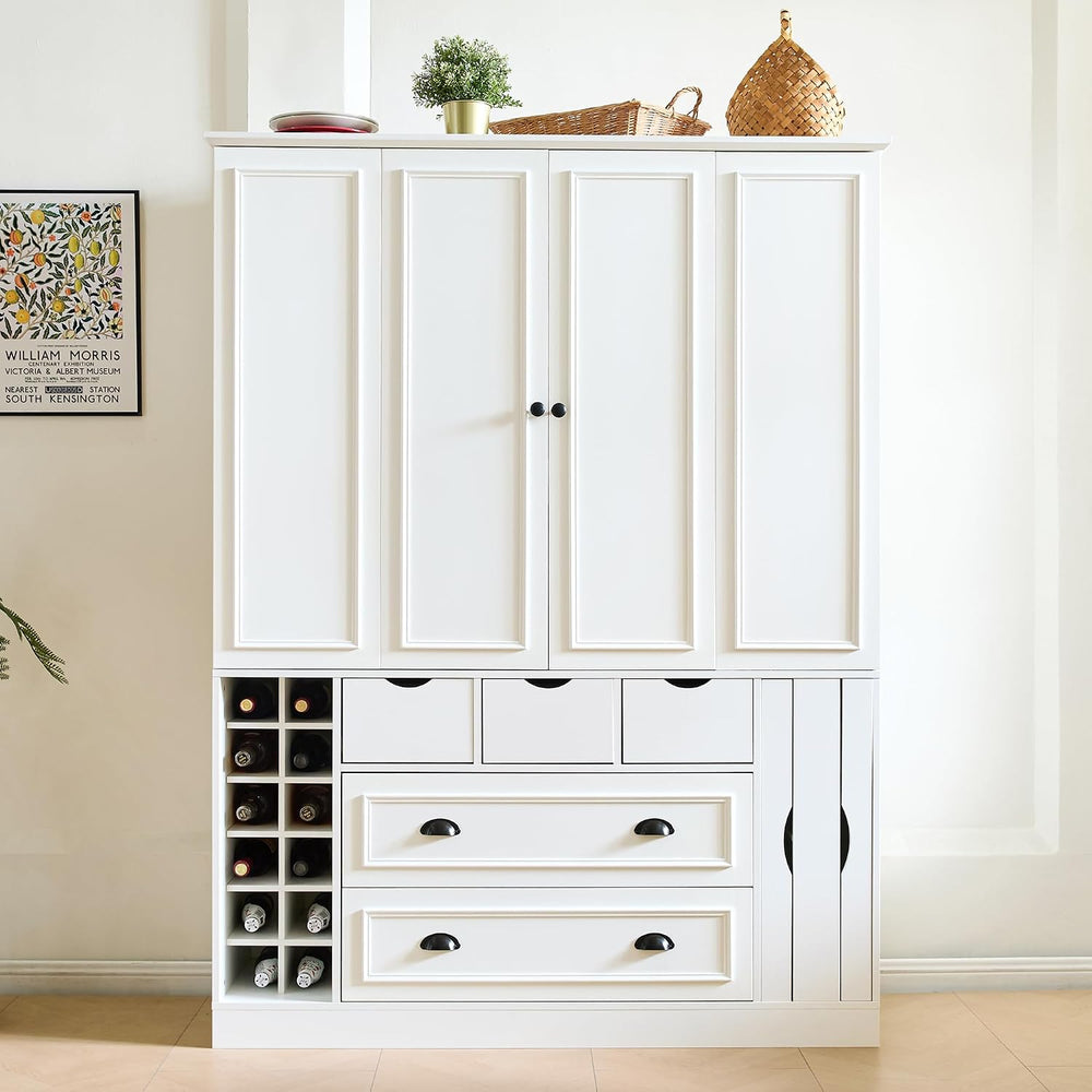 Farmhouse 71''H Large Kitchen Pantry,Deepen Dining Storage Cupboard w...