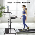 Hadulcet Stand Up Desk, Rolling Desk Adjustable Height, Mobile Standing Desk with Wheels & Charging Station, Portable Stand for Laptop, Rolling Computer Cart TV Tray, Small Standing Desk Drawing Table