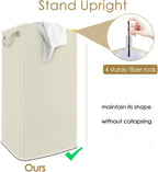 SNIGJAT Extra Large Laundry Hamper, 100 L Tall Laundry Basket with Sturdy Handles, Dirty Clothes Basket for Bedroom, Large Hamper, Sturdy Storage Organizer for Clothes Toys Beige