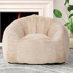 Giant Bean Bag Chair, Oversized BeanBag Couch for Adults, Large Bean Bag Sofa Chair with Filler, Shell-Shaped Floor Chair Soft & Cozy Couch with Back Support for Bedroom Living Room Dorm Apartment