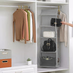 8 Grids in 1 Rotatable Hanging Purse Handbag Organizer with Double Zippers, Visible Purse Organizer for Closet, Fully Enclosed Handbag Storage Holder