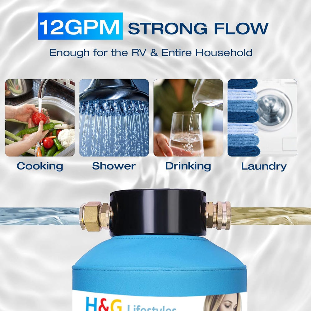 H&G lifestyles RV Water Filter System 3/4" GHT for Garden Hose