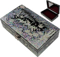 Mother of Pearl Jewelry Organizer box - Handmade Large Wooden Box Romantic Anniversary Birthday Gifts for women (Crane)