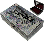 Mother of Pearl Jewelry Organizer box - Handmade Large Wooden Box Romantic Anniversary Birthday Gifts for women (Crane)