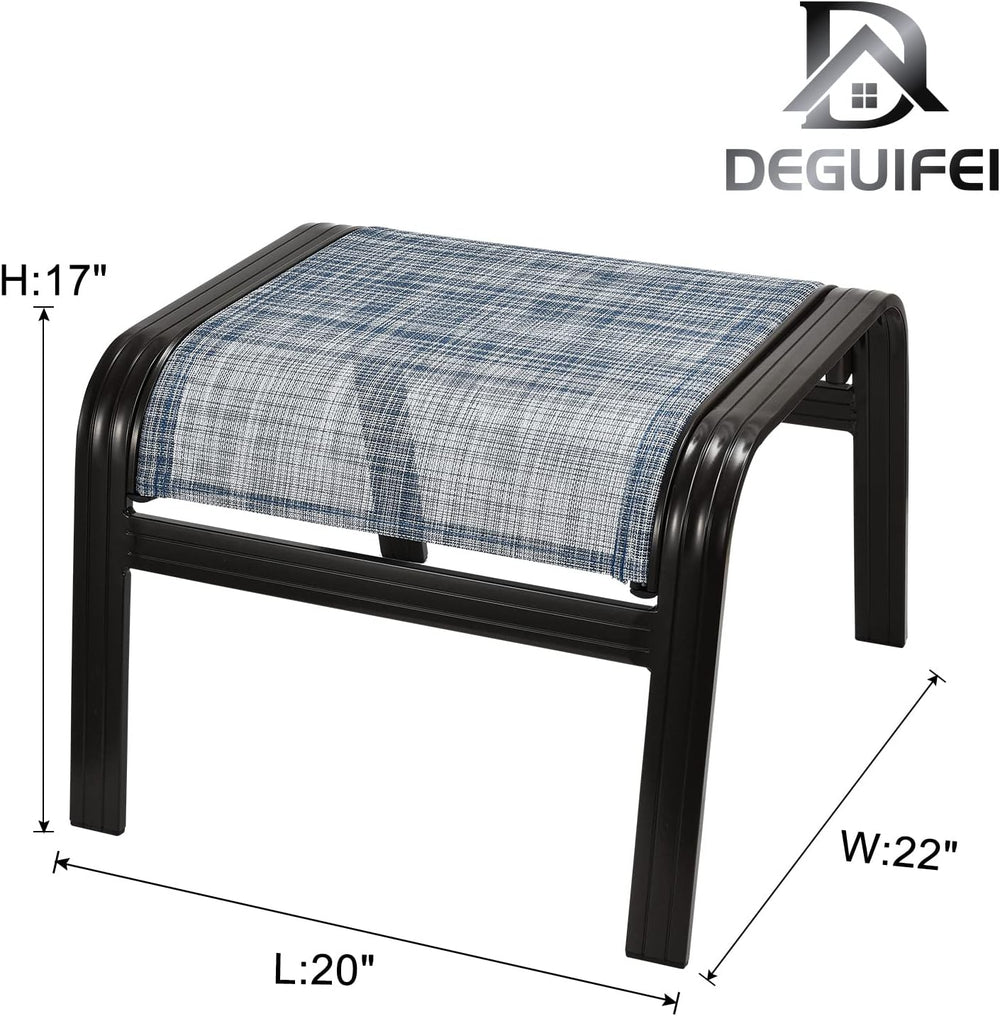 Outdoor Foot Stools Gift for Patio Ottoman Footrest Aluminum Portable Seat Wi...