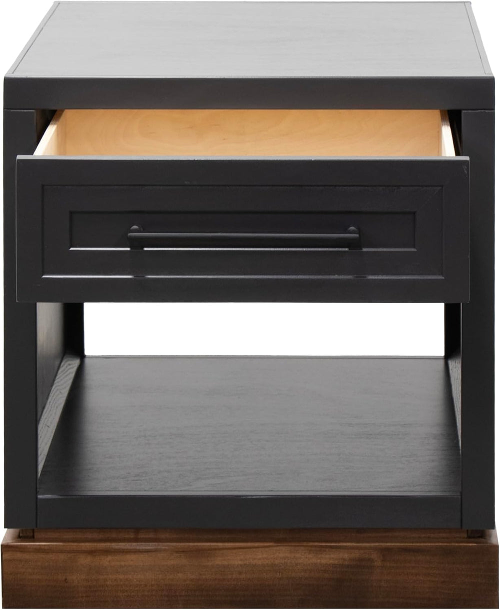Bridgevine Home Nora Farmhouse Side Table with Drawer & Shelf, 22" E...