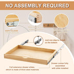 Menkxi 2 Set Pull out Tray Cabinet Organizer Wooden Pull Drawers storage Slide out Pantry Shelf for Base Cabinet Kitchen Gentle Close Fully Assembled Accessories (Wood Color,30'' X 21'' X 3")
