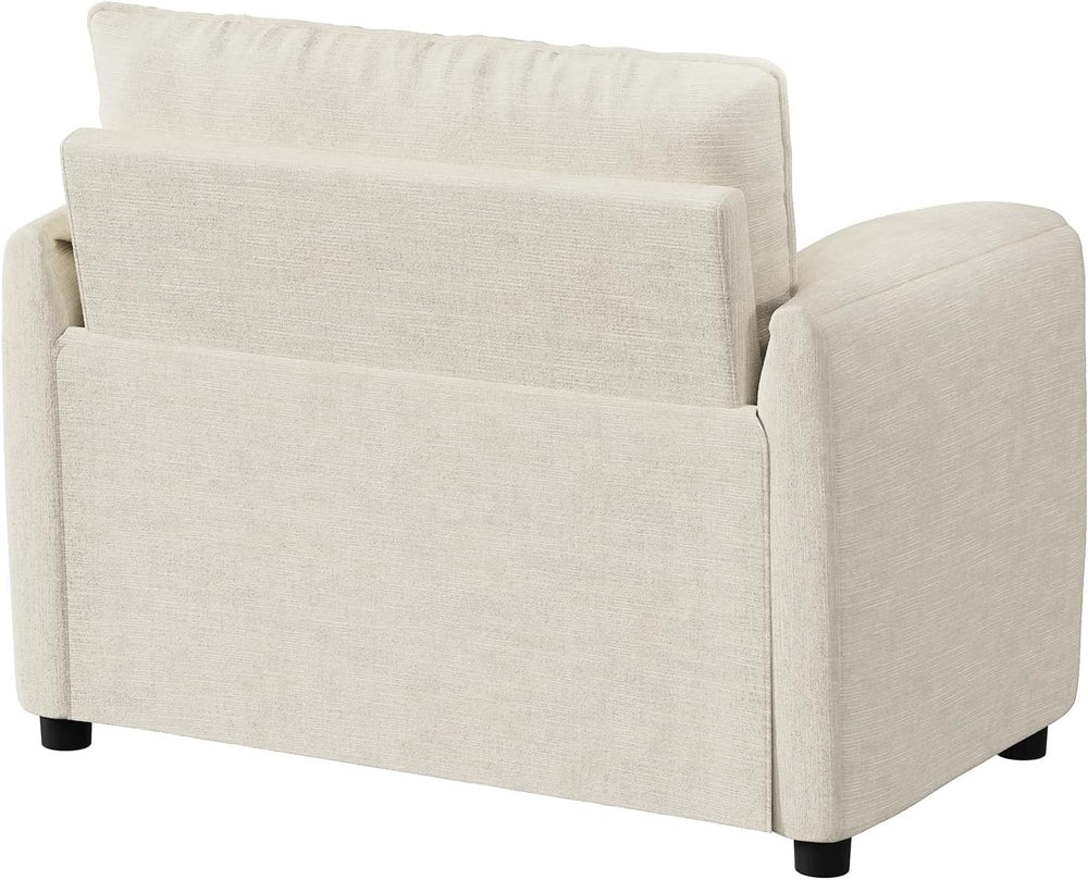 ONBRILL Oversized Accent Chair, 41 Inch Chenille Fabric Armchair, Beige | Com...