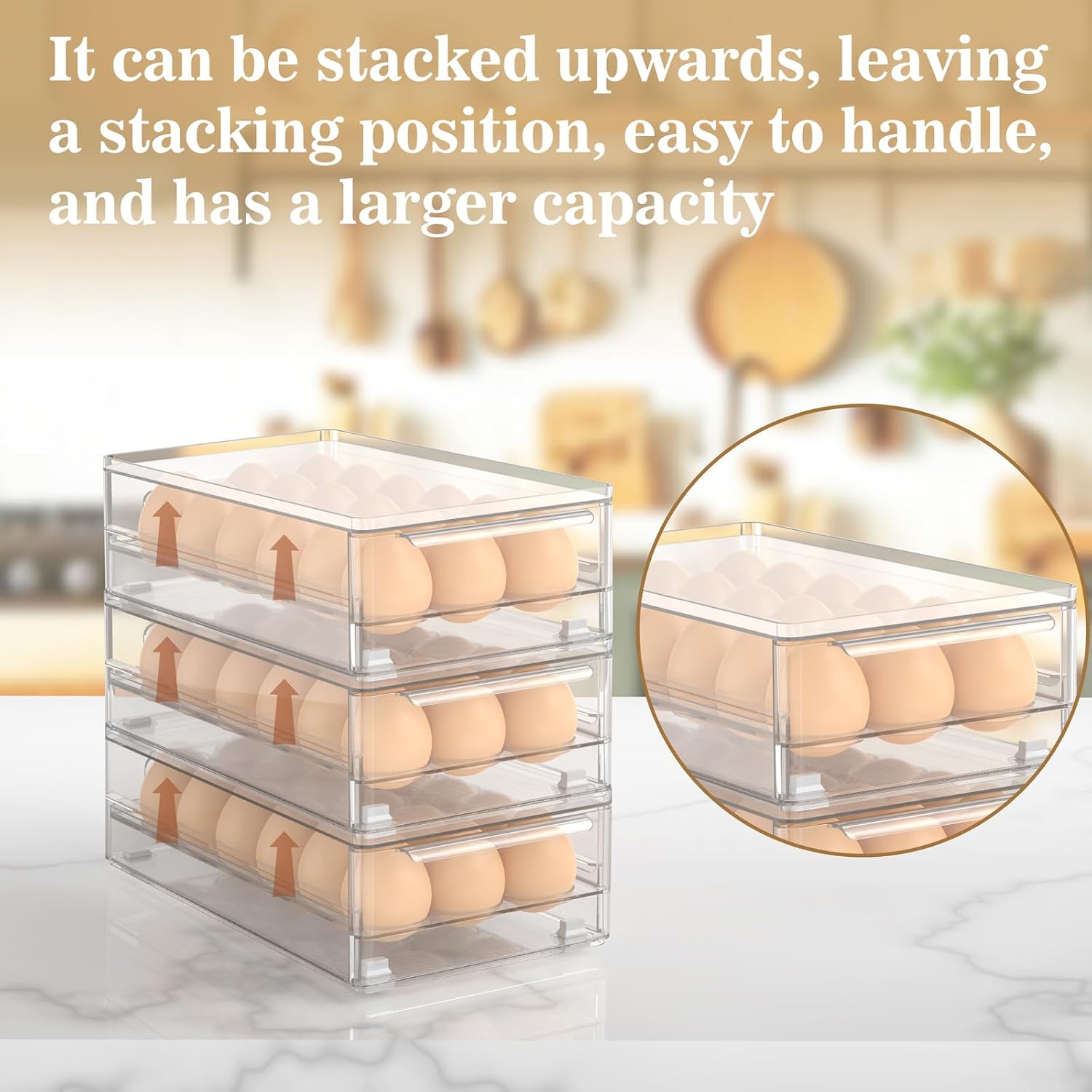 Acrylic Egg Box Transparent 18 and 36 Pack Storage for Refrigerator Kitchen Storage Size: 13.3 * 4.7 * 3.9 inches (2 pack)