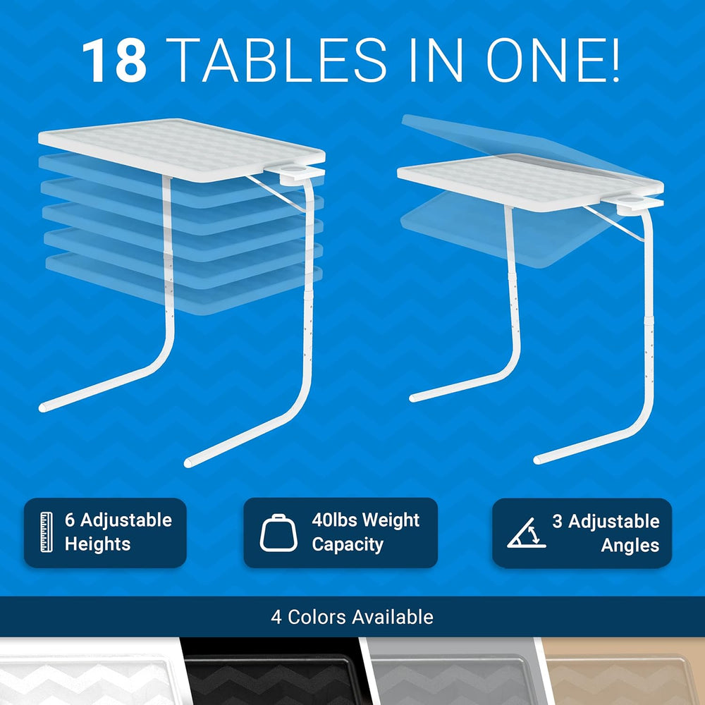 Table-Mate TV Tray Table | Portable Desk Folding Dinner Tray, Couch Table Tra...