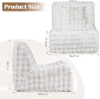 Bean Bag Chair for Adults, Giant Bean Bag Sofa with Soft Pillow, Comfy Faux Fur Fireside Beanbags with Handle for Living Room, Bedroom, Apartment, Bubble White