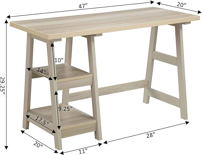 Convenience Concepts Designs2Go Desk, 47", Weathered White