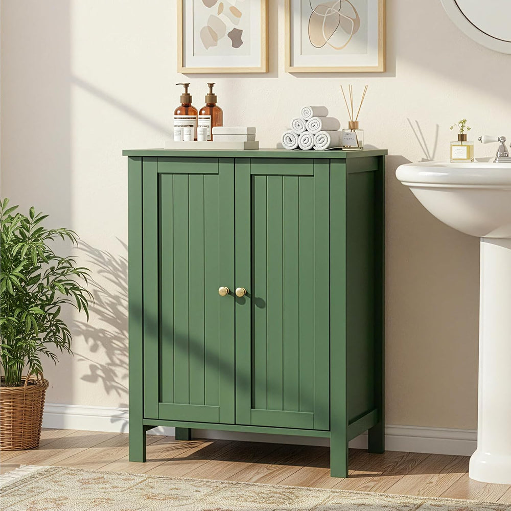 Bonnlo Free Standing Bathroom Cabinet, Sage Green Accent Storage Cabinet with...