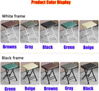 Stackable Kitchen Stools, Folding Chairs, Commercial Event Seat, Comfortable Cushion, for Patio, Picnic, Parties, Home, Office(Green,White Frame)