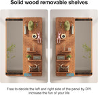 KungFuWood Full Length Mirror with Shelf and Hooks,Entry Way Mirrors for Wall,Wall Mirror with Shelf,Wall Mirror with Storage Multifunctional Design Panel,Living Room