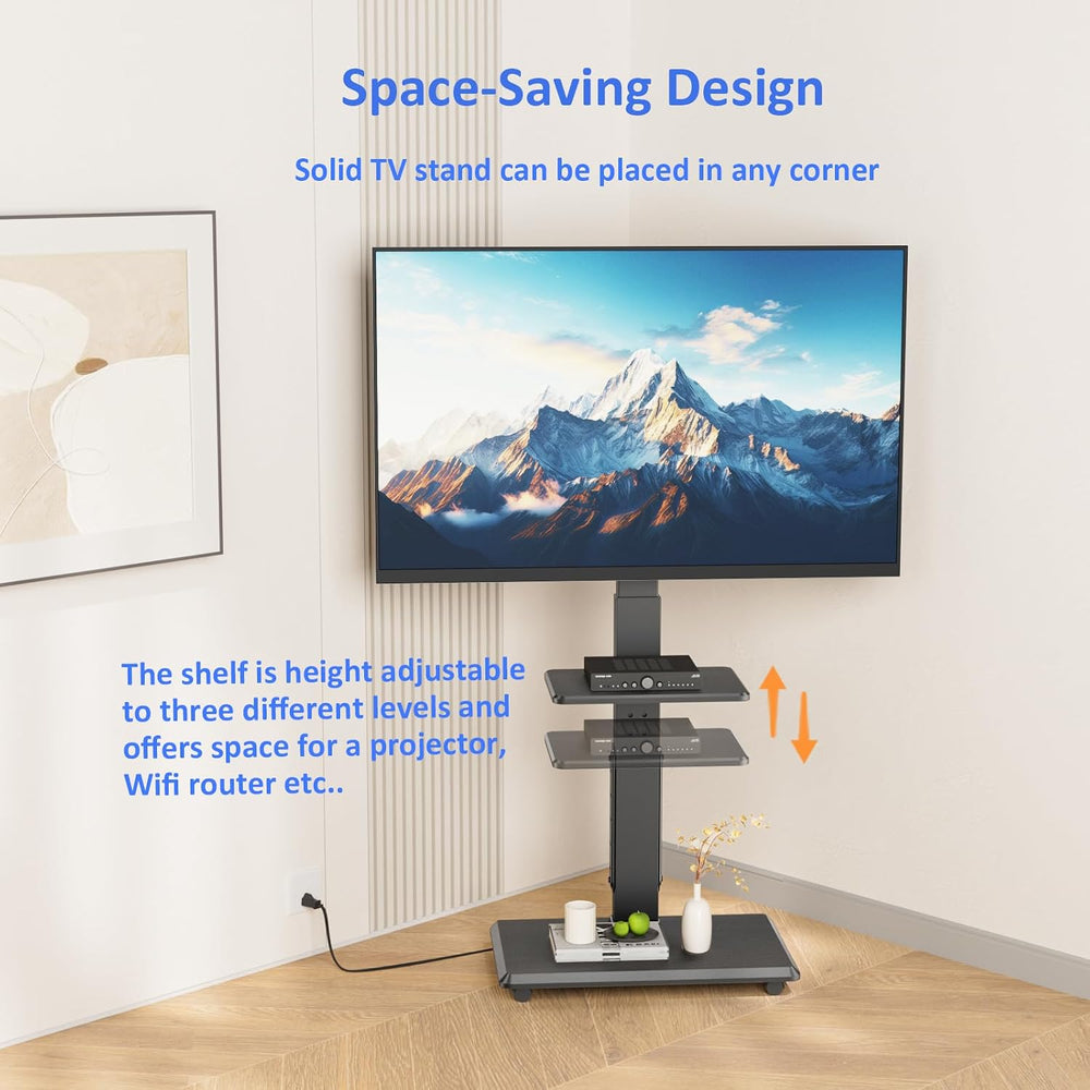 Afaloona Rolling TV Stand with Power Outlet for 32-75" TV, Max Load 110 ...