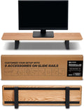 Moodular Wooden Monitor Stand 33.4” (85cm) Desk Organizer with Metal Slide Rails for Drawer, Tray, Laptop, Tablet, Phone & Headphones Customizable Riser for Organized Workspace Oak MS85-O