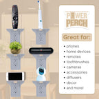 BeraTek Power Perch Wall Outlet Shelf | Declutter & Reclaim Counter Space | Bedroom & Bathroom Organizing Shelves | Alexa Echo Dot Holder, Router Shelf, Holds Electric Toothbrush | Gray, 1-Pack