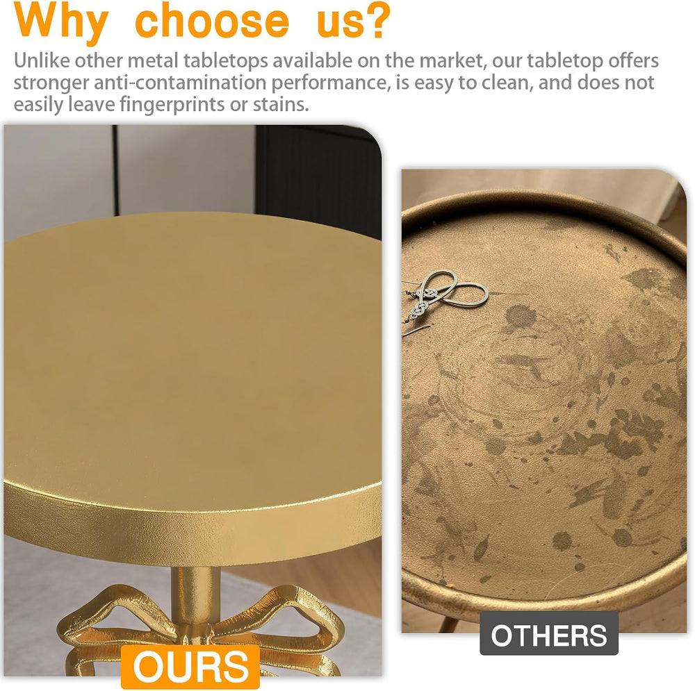 Gold Drink Table, Metal Martini Side Table - 11.9" x21.7'', Gold...