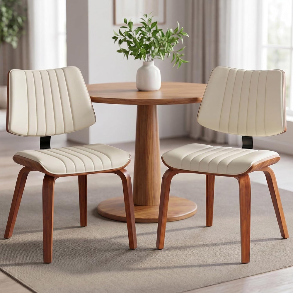 Dining Chairs Set of 2,Mid Century Modern Upholstered Kitchen Chairs with Erg...