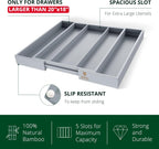 ROYAL CRAFT WOOD Luxury Bamboo Kitchen Drawer Organizer - Silverware Organizer - Utensil Holder and Cutlery Tray with Grooved Drawer Dividers for Flatware and Kitchen Utensils (5 Slot, Gray)