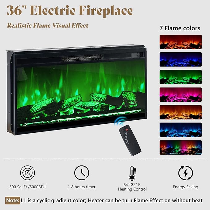 AMERLIFE 98in Farmhouse Entertainment Center with 36" Fireplace, TV Stan...