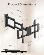 Pegzone Long Arm TV Wall Mount for 37-86 Inch TVs, 38 Inch Extra Long Extension TV Bracket, Swivel Tilt Full Motion TV Wall Mount Fit Max VESA 600 x 400mm, Heavy Duty Up to 110lbs, Single Stud