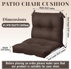 Geetery Outdoor Chair Cushions Set of 4 for Patio Lawn Furniture Wicker Rocking Dining Chairs 42x21x4 Inch High Back Seat Pads Replacement with Ties Weather-resistant Fade-resistant Indoor(Dark Brown)