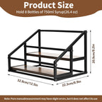Coffee Syrup Organizer, 2-Tier 8 Bottles Coffee Syrup Rack for Coffee Bar, Coffee Syrup Stand for kitchen coffee station, Coffee Syrup Holder for Syrup, Wine, Dressing