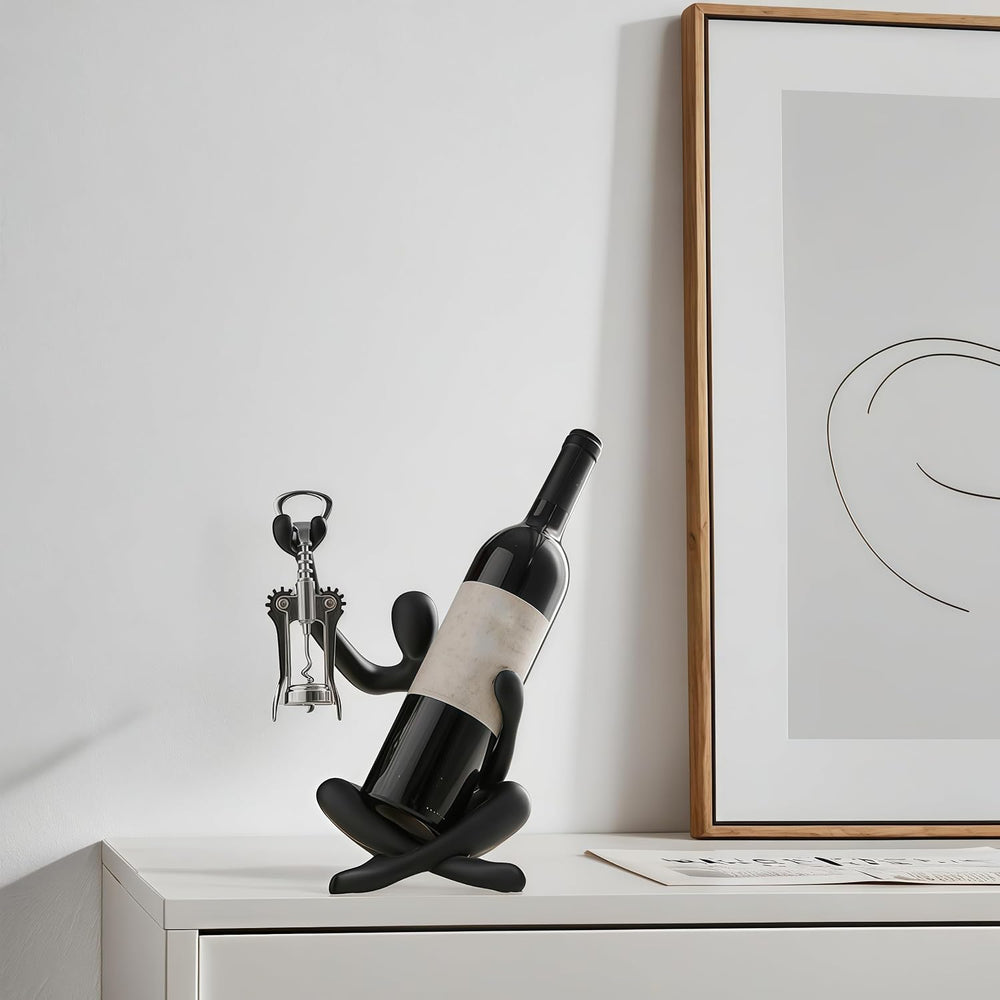 XINXUAN Modern Wine Bottle Holder, Resin Hollow-Out Design Decorative Wine Ra...