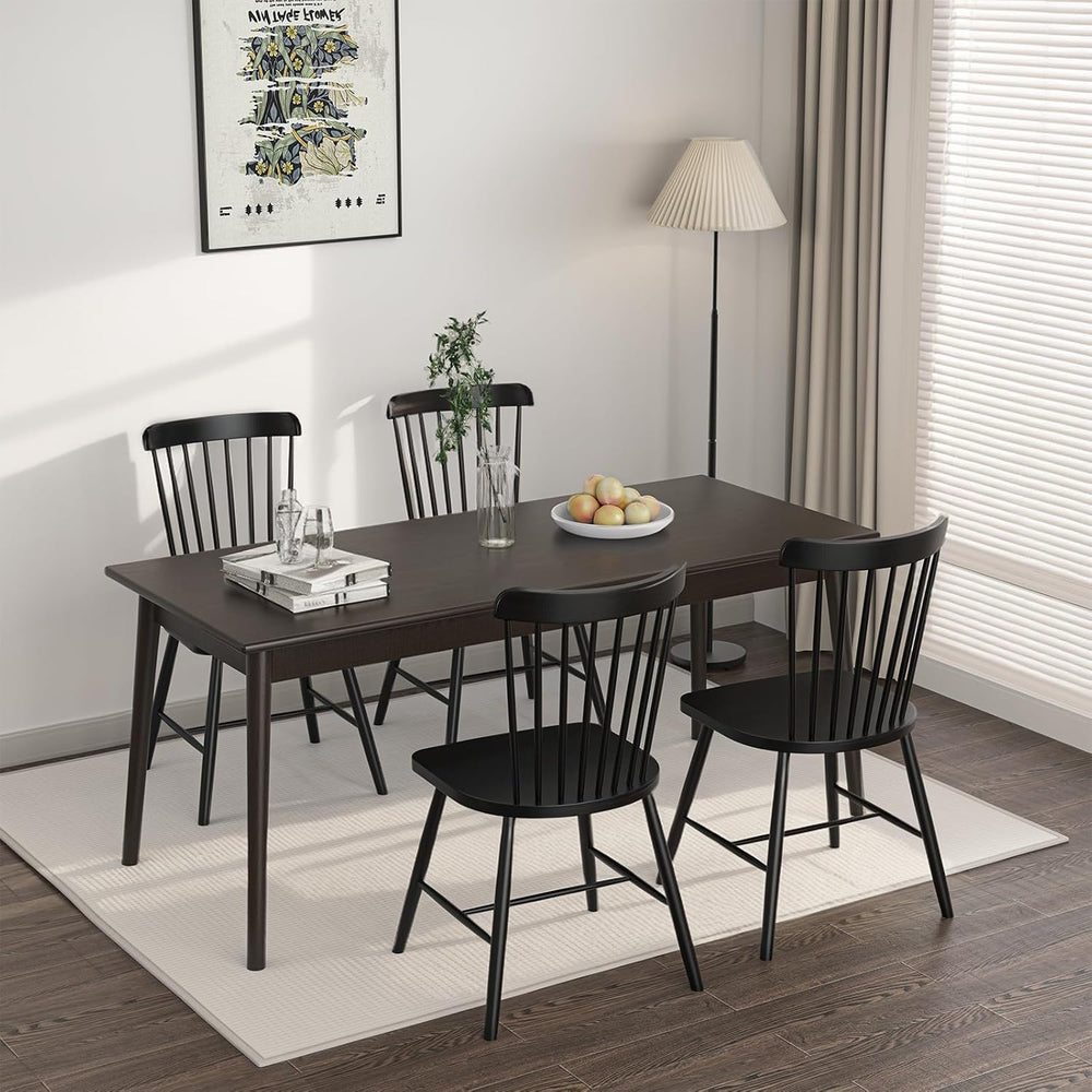 Dining Chairs Set of 4, Windsor Dining Chairs, Spindle Back Wooden Chair for ...