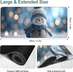 Christmas Snowman Gaming Mouse Pad 31.5"x11.8"Desk Mat Anti-Slip Rubber Base & Durable Stitched Edges for Gamers Smooth Mouse Writing Surface for Desk Office/Home
