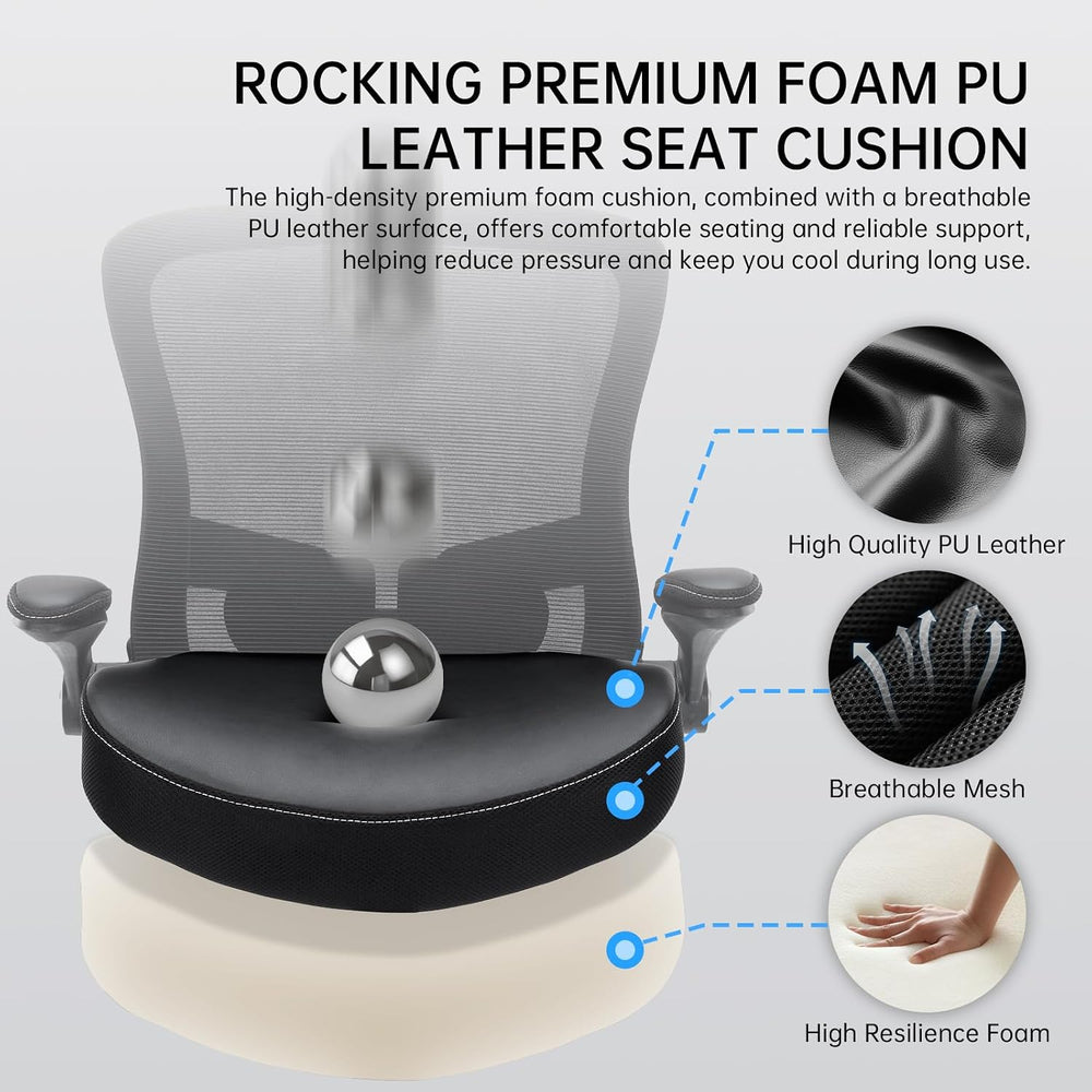 Office Chair-400lbs, Ergonomic Heavy Duty Office Desk Chair with Adjustable L...