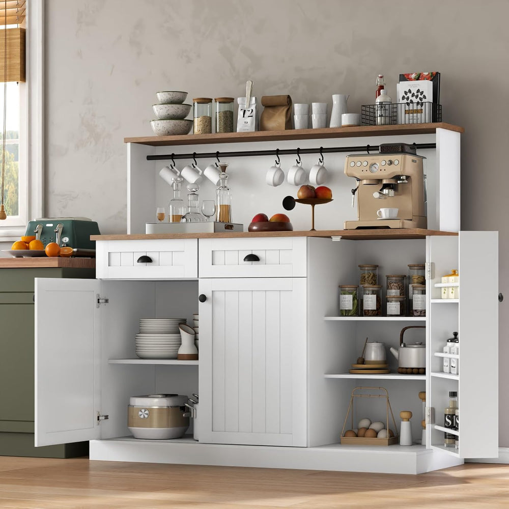 Gyfimoie Sideboard Buffet Cabinet with 2 Drawers, Farmhouse Kitchen Pantry wi...