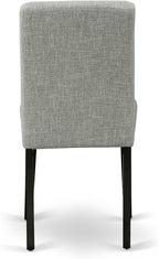 East West Furniture V696AB106-5 5 Piece Dining Table Set for 4 Includes a Rectangle Kitchen Table with V-Legs and 4 Shitake Linen Fabric Upholstered Parson Chairs, 36x60 Inch, Multi-Color