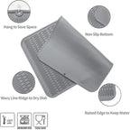 Silicone Dish Drying Mat for Multiple Usage,Easy clean,Eco-friendly,Heat-resistant Silicone Mat for Kitchen Counter or Sink,Refrigerator or Drawer Liner Grey 3XL 28 inches x 18 inches