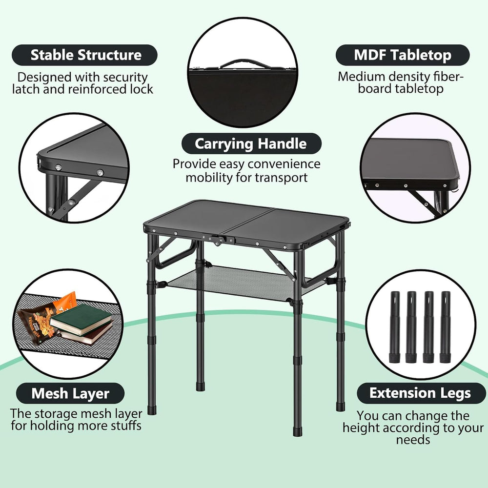 YihuiKo Folding TV Tray, Lightweight Portable Small Folding Table | Adjustabl...