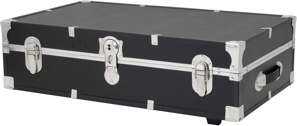 Seward Under the Bed Trunk with Wheels & Lock, Black, 31-Inch