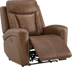 CHITA Genuine Leather Super Zero Gravity Power Recliner Chair, Cafe Brown | Adjustable Power Headrest, USB & Type-C Ports for Living Room & Home Theater