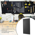 3Pcs Metal Pegboard Panels, 24x12inch Steel Black Pegboards Wall Organizer, 130lbs Heavy Duty Peg Board for Walls Home, Garage Tool Storage, Office Organization