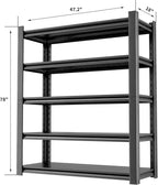 Garage Shelving,Storage Shelves,Adjustable 5 Tier Metal Heavy Duty Racks,Tool Utility Shelf Industrial for Garage Warehouse Basement,18" D x48 Wx78 H