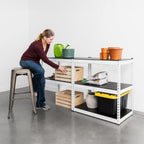 SafeRacks Modular Garage Shelving - 5 Tier Storage Shelves, Tall Metal Rack Shelves for Storage, Heavy Duty Steel Shelf Organizer for Garage, Or Kitchen Pantry (White, 18 x 36 x 72)
