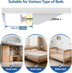 Bedside Shelf for Dorm Bunk Bed, Clip On Nightstand, Bed Side Table Tray Organizer, College Dorm Room Essentials for Girls/Guys, with Cable Management for Dormitory, Back to School (White)